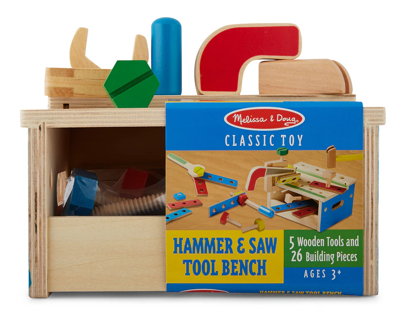 Melissa & Doug Mini Hammer & Saw Tool Bench Playset