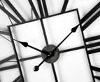 Extra Large Classic 60cm Square Block Clock - Charcoal
