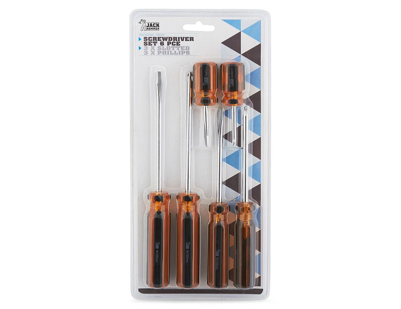 Jack Hammer 6-Piece Screwdriver Set - Black/Yellow