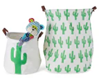 Kids Concepts Set of 2 Canvas Storage Bags - Cactus