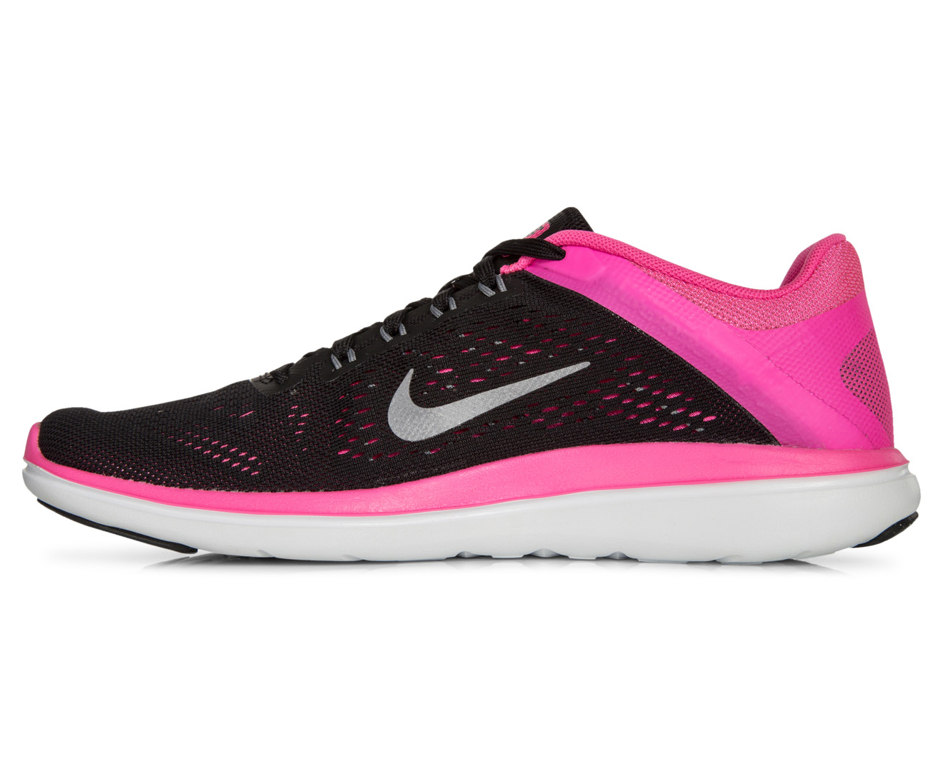 Nike Women's Flex 2016 RN Running Shoe - Black/Fluro Pink/Grey/White ...