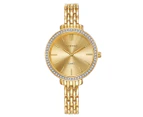 Mestige Women's 35mm The Atwood In Gold w/ Crystals From Swarovski Watch 