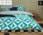 Ardor Nyallo Single Quilt Cover Set - Turquoise/White