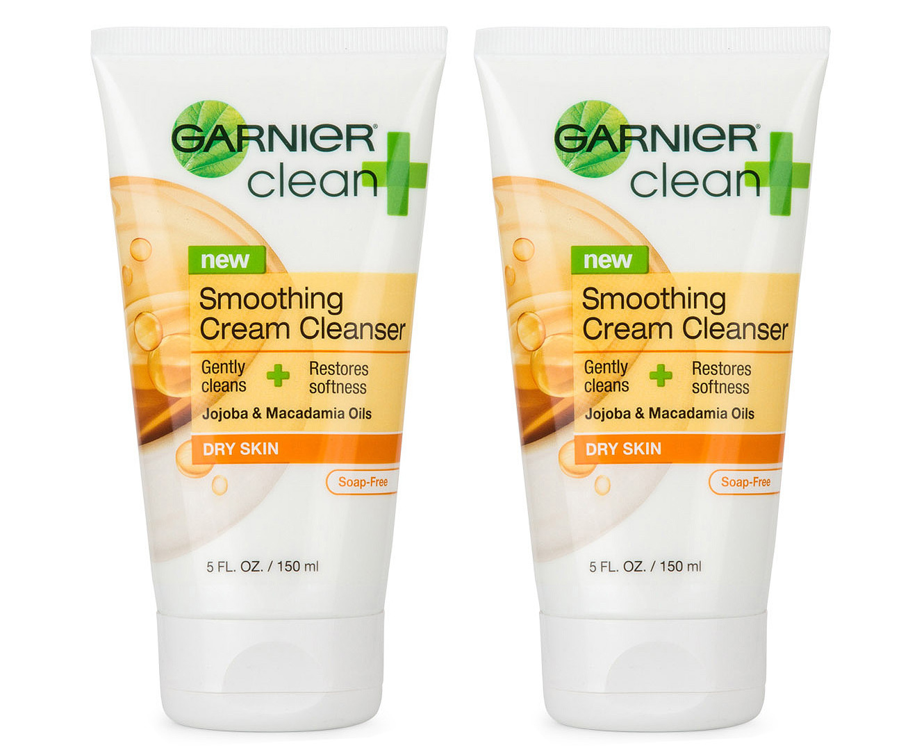 2 X Garnier Clean Smoothing Cream Cleanser 150ml 