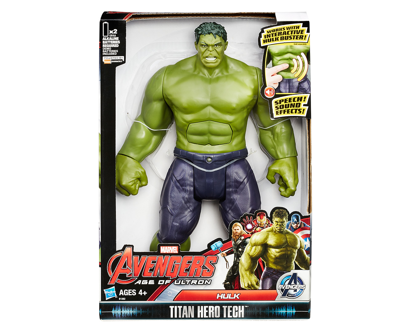 Marvel Avengers Titan Hero Series Blast Gear Deluxe Hulk Action Figure,  30-cm Toy, Inspired byMarvel Comics, for Children Aged 4 and Up,Green