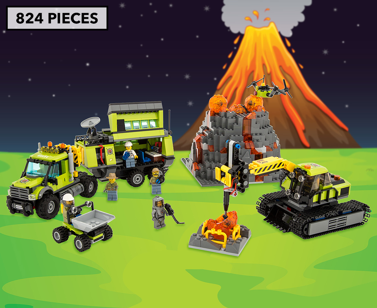 LEGO® City Volcano Exploration Base Building Set | Mumgo.com.au