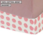 Petit Nest Bassinette Fitted Sheet 2-Pack - Pink Punch Dot/Solid Pink