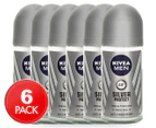 6 x Nivea Men Silver Protect Anti-Perspirant Roll-On 50mL