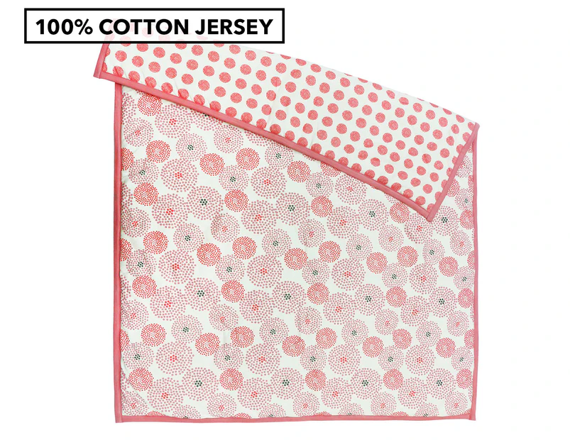 Petit Nest Knit Jersey Coverlet Punch Flower - White/Pink