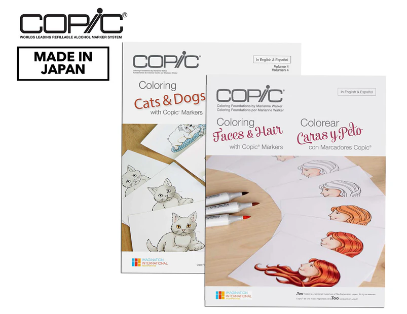 Copic Colouring Foundations Face & Hair + Cats & Dogs 2-Book Pack