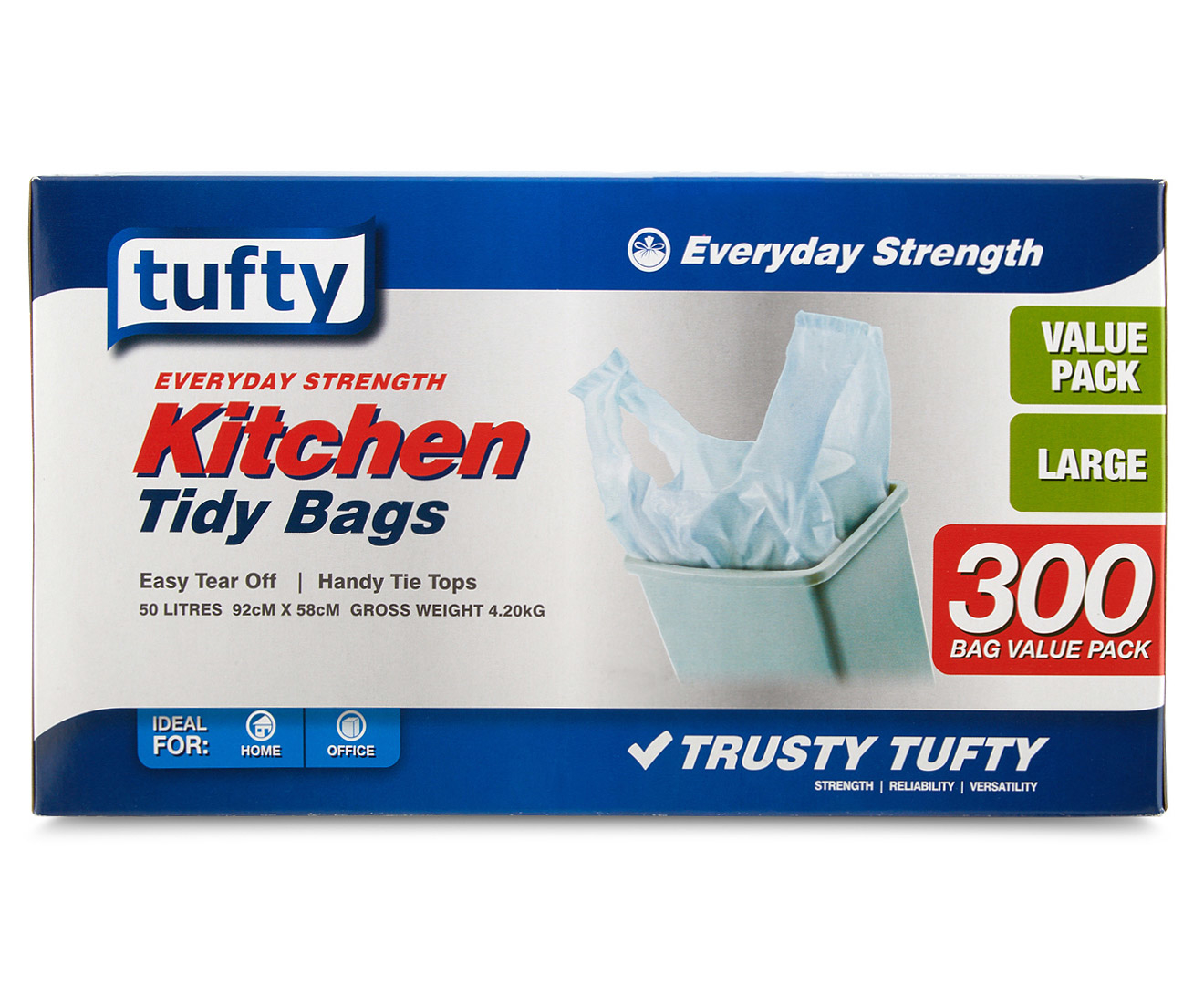 Tufty 50L Everyday Strength Kitchen Tidy Bags 300pk GroceryRun Com Au   5851fc4af020d449786660 