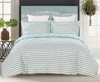Gioia Casa Kew Queen Bed Quilt Cover Set - Mint Green/White