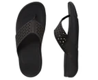 FitFlop Women's Leather Lattice Surfa Sandal - Black