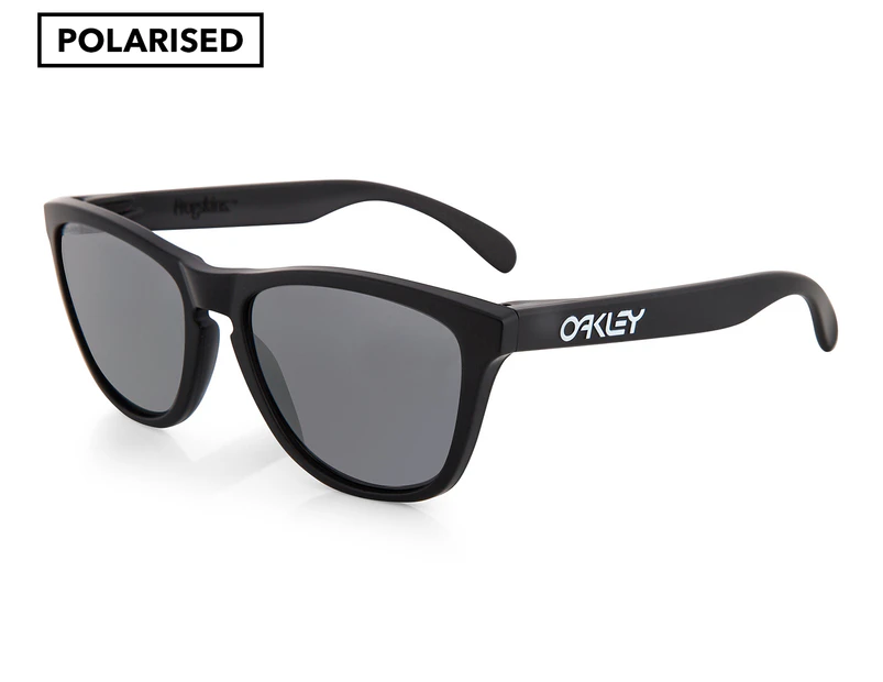 Oakley Men's Frogskins Polarised Sunglasses - Matte Black/Black Iridium
