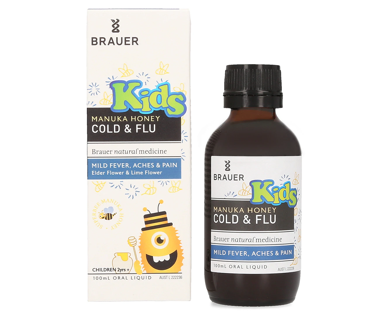 Brauer Kids Manuka Honey Cold & Flu Oral Liquid 100ml