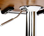 Wooden Polyurethane Leather-Look Padded Bar Stool w/ Steel Frame - White/Chrome