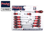 ProAm Tools 13-Piece Screwdriver Set - Black/Red