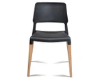 Set of 4 Stackable Dining Chairs - Black