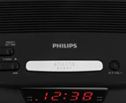 Philips Digital Tuning 24hr Clock Radio - Black/White