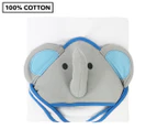 Little Haven Elephant Hooded Baby Towel - White/Blue