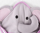 Little Haven Elephant Hooded Baby Towel - White/Purple