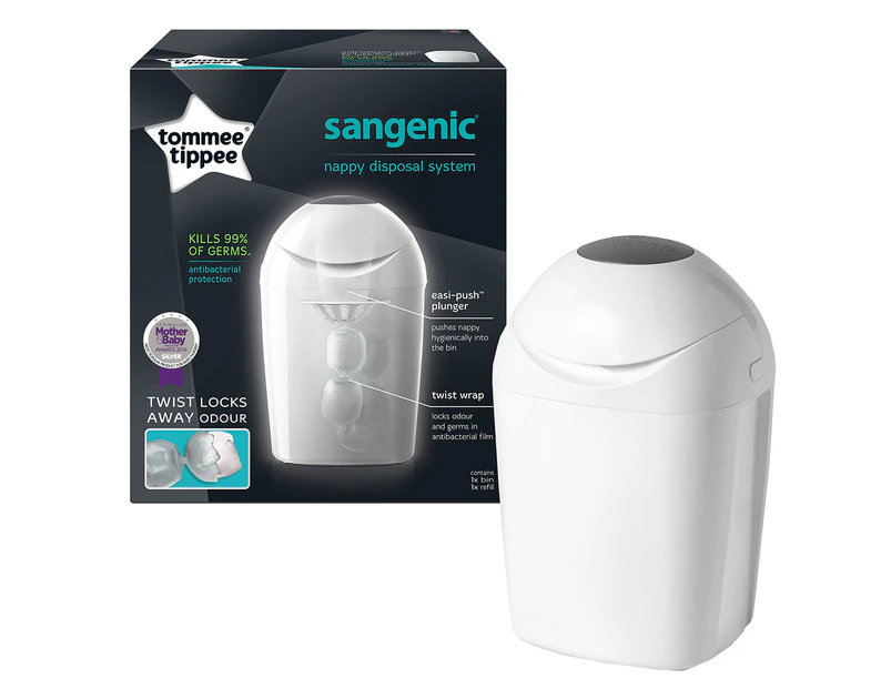 Tommee Tippee Sangenic Nappy Disposal System + Refill - White