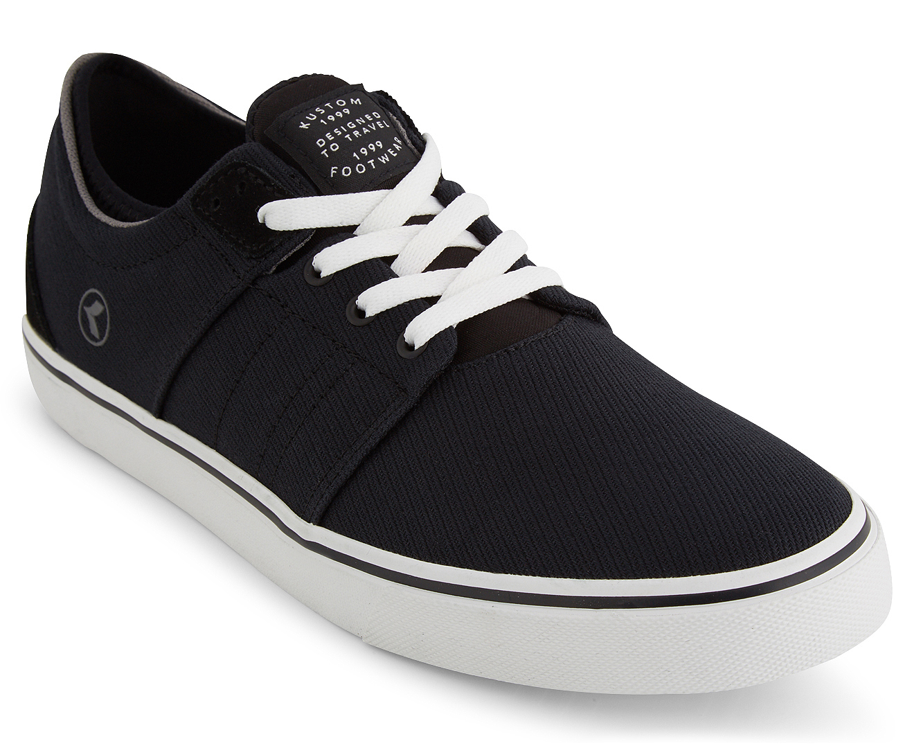 Kustom Men's Scape Vulc Sneaker - Black Twill | Catch.com.au