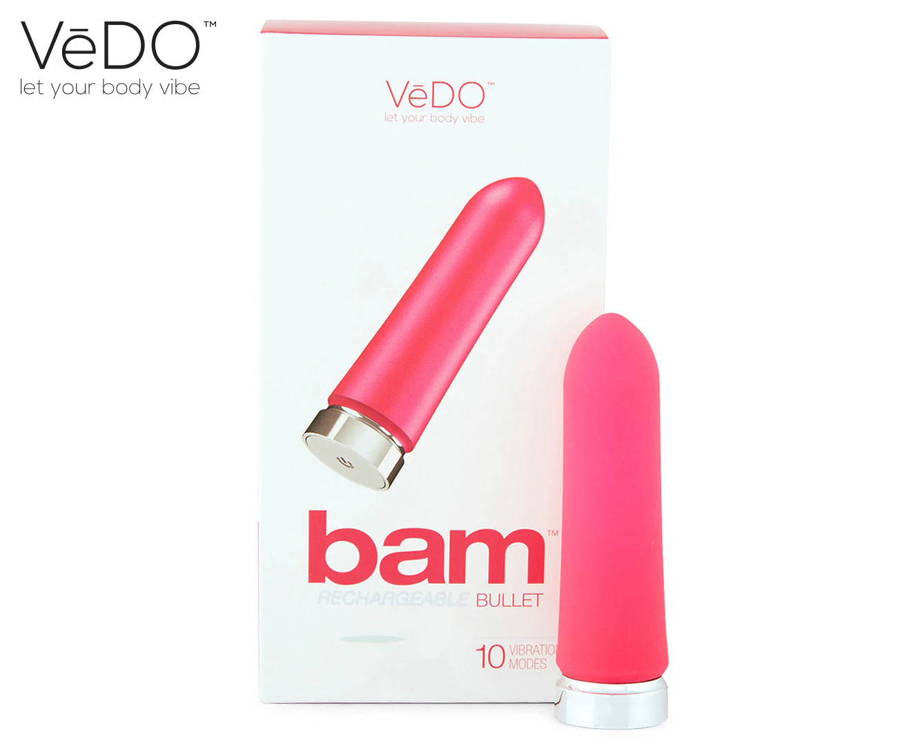 Vedo Bam Rechargeable Bullet Vibrator Foxy Pink