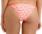 Seafolly Women's Tidal Wave Brazilian Tie Side Bikini Bottom - Nectar/White