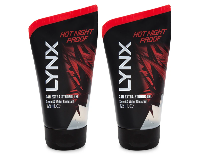 2 x Lynx Hot Night Proof 24 Hour Extra Strong Gel 125mL