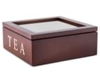 9-Compartment Wooden Tea Storage Box - Brown 4