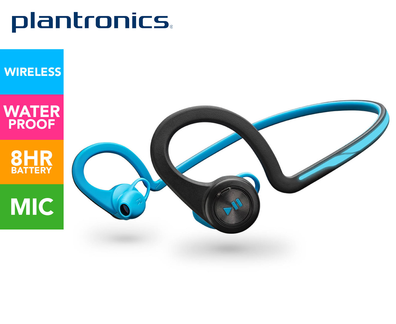 Plantronics BackBeat FIT Wireless Headphones Blue Catch .au