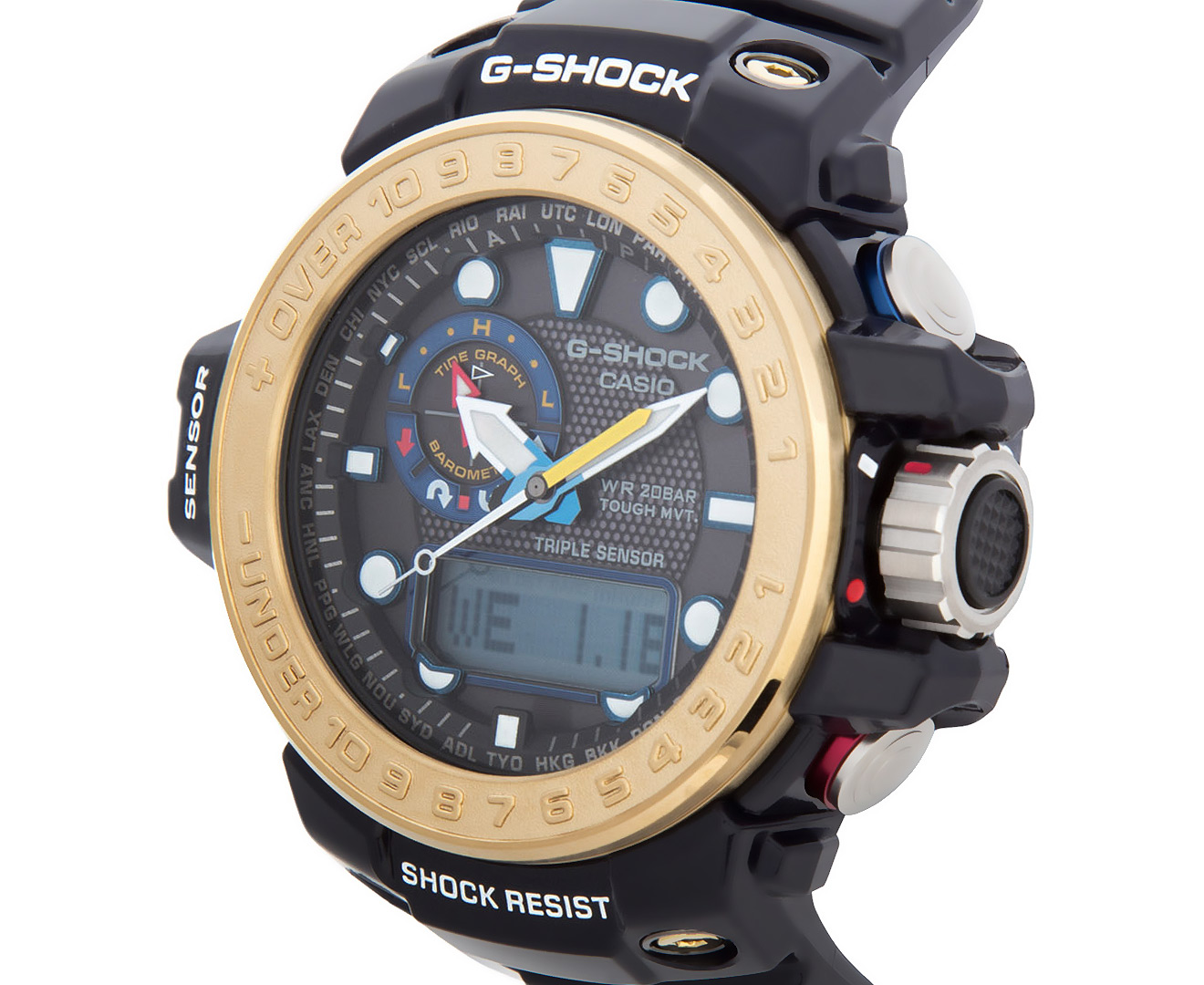 Casio G-Shock Men's 45mm Gulfmaster GWN1000F-2A Watch - Navy Blue/Gold