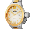 TW Steel 45mm Canteen Bracelet CB35 Stainless Steel Automatic Watch - Steel/Yellow Gold/Silver