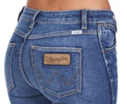 Wrangler Women's Mid Pins Jean - Blue
