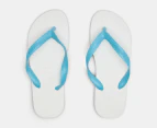 Havaianas Unisex Traditional Thongs - White/Blue