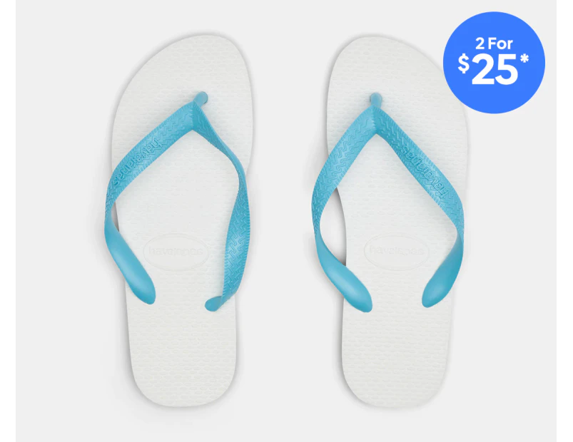 Havaianas Unisex Traditional Thongs - White/Blue