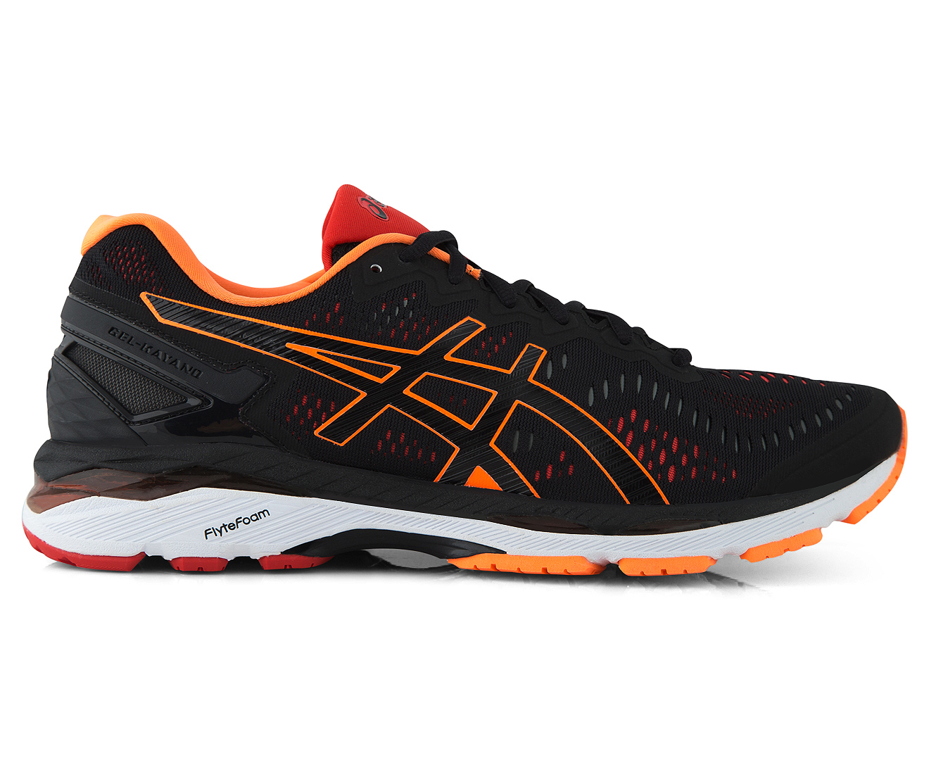 ASICS Men's GEL-Kayano 23 Shoe - Black/Hot Orange/Vermilion | Catch.com.au