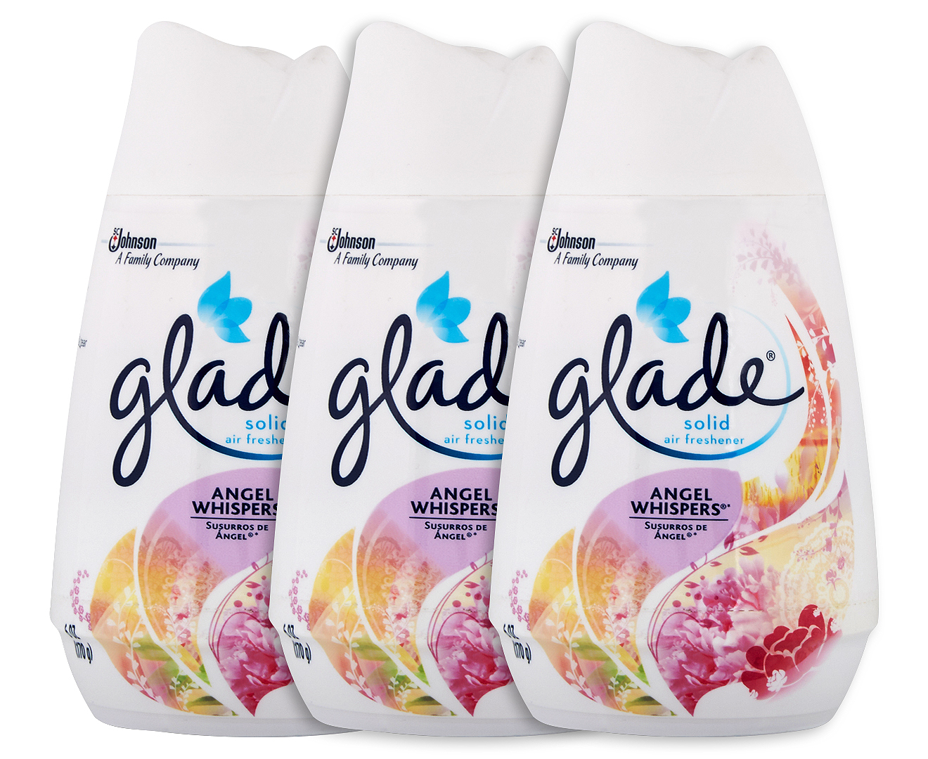 3 x Glade Solid Air Freshener Angel Whispers 170g