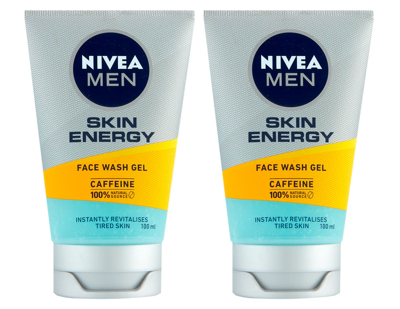 2 x Nivea Men Skin Energy Face Wash Gel 100mL