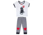 Tweet Twoo Baby/Toddler  Meow 2Pc Pyjama Set - White/Navy/Red