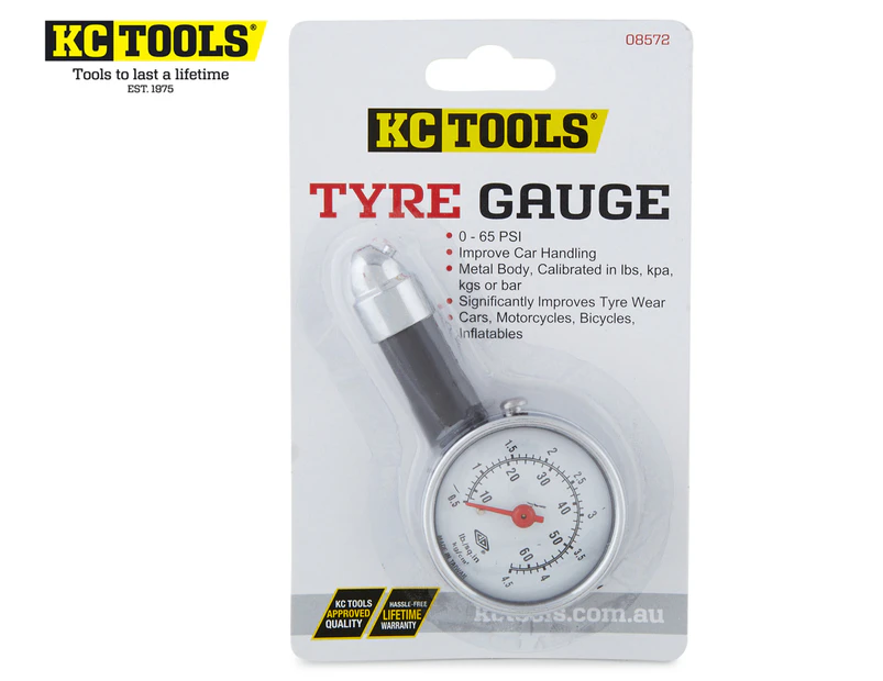 KC Tools Tyre Gauge - White/Black/Silver