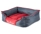 Waterproof 55x45cm Pet Bed - Red/Charcoal