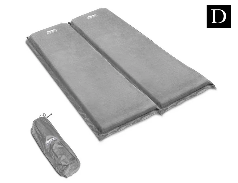 Weisshorn 10cm Thick Self-Inflating Double Camping Mat - Grey