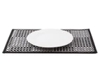 Urban Colours 45x30cm Rectangle Bamboo Placemat 4-Pack - Black/Silver Checkerboard