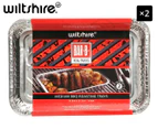 2 x Wiltshire Bar-B Medium BBQ Roasting & Drip Trays 3-Pack - Silver