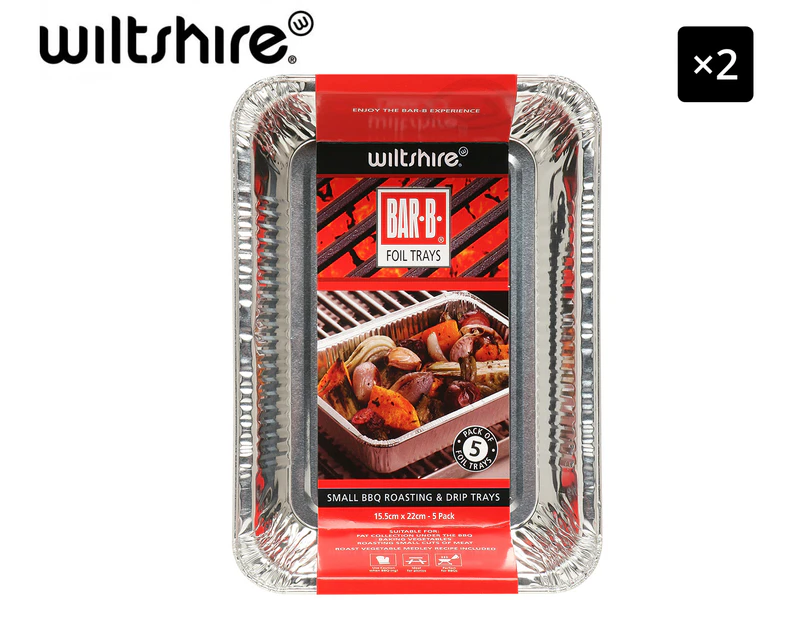 Wiltshire Bar-B Small BBQ Roasting & Drip Trays 5-Pack - Silver