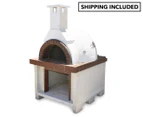 Traditional Tuscan-Style Wood Oven - Dark Brown