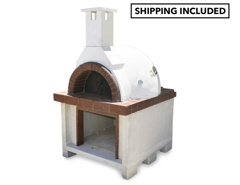 Traditional Tuscan-Style Wood Oven - Dark Brown