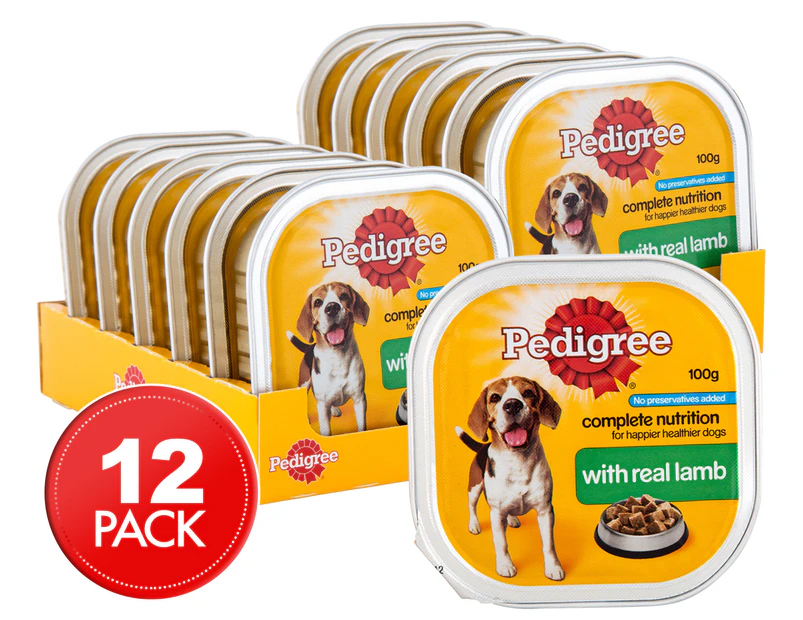 12 x Pedigree Complete Nutrition w/ Real Lamb 100g